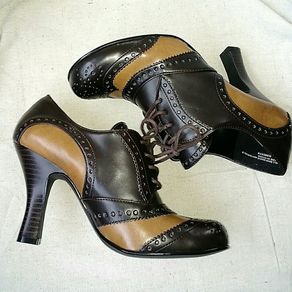 brown bongo oxford chunky shoes